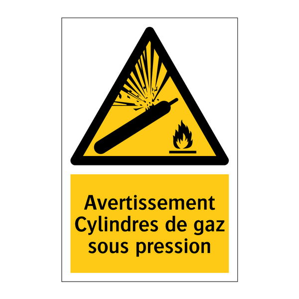 Avertissement Cylindres de gaz sous pression