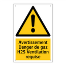 Avertissement Danger de gaz H2S Ventilation requise