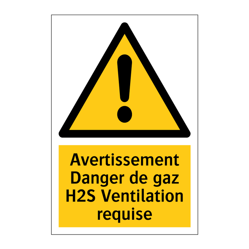 Avertissement Danger de gaz H2S Ventilation requise