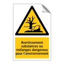 Avertissement substances ou mélanges dangereux pour l'environnement