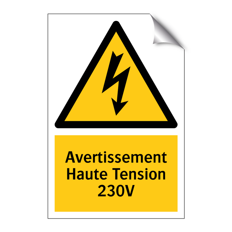 Avertissement Haute Tension 230V