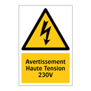 Avertissement Haute Tension 230V