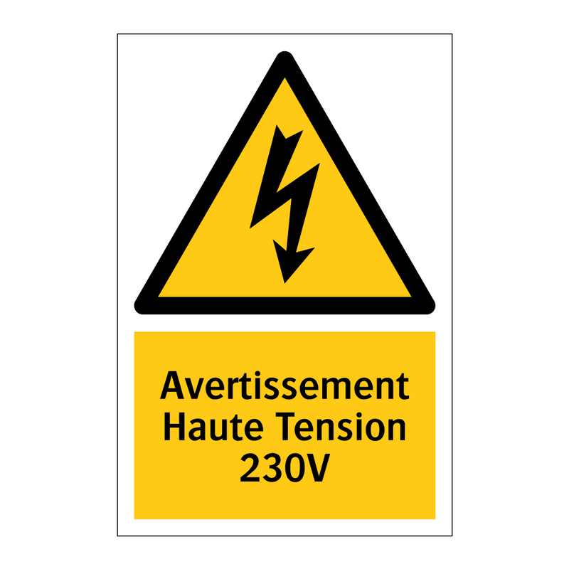 Avertissement Haute Tension 230V