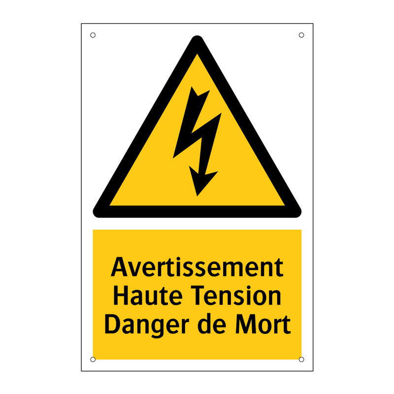 Avertissement Haute Tension Danger de Mort