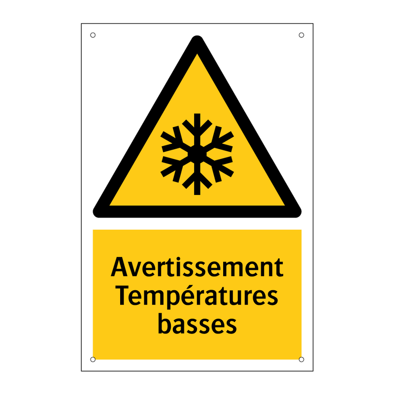 Avertissement Températures basses