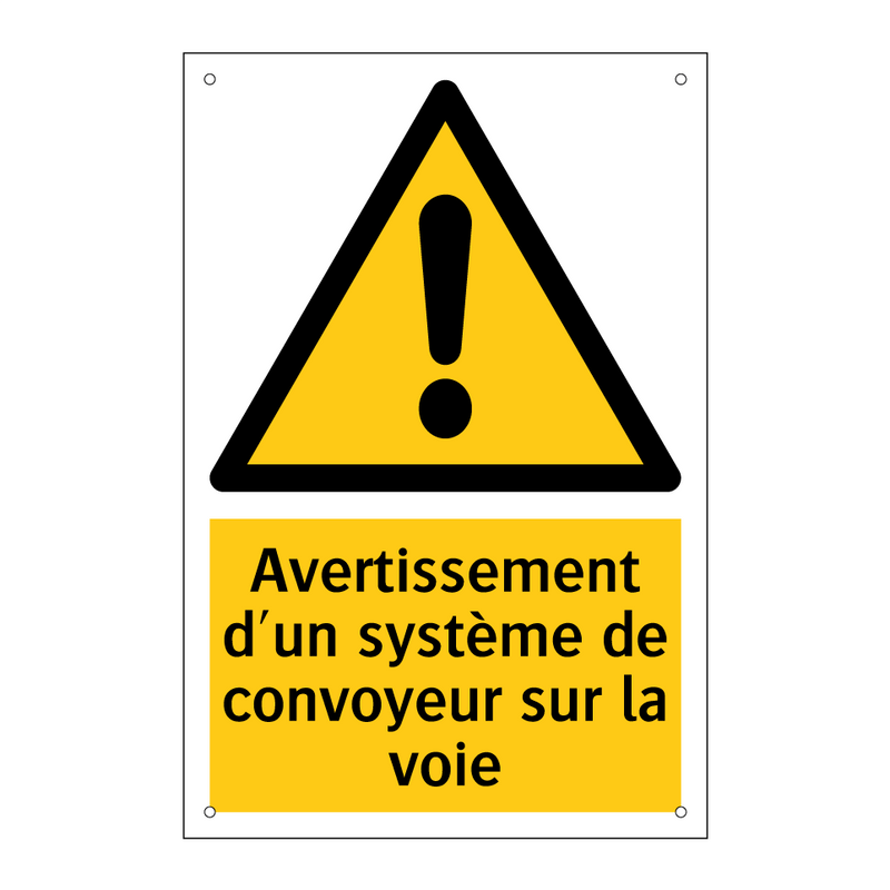 Avertissement d'un système de convoyeur sur la voie