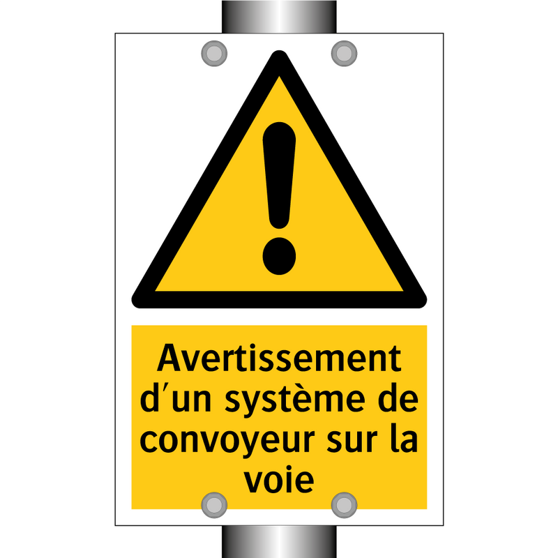 Avertissement d'un système de convoyeur sur la voie