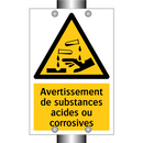 Avertissement de substances acides ou corrosives