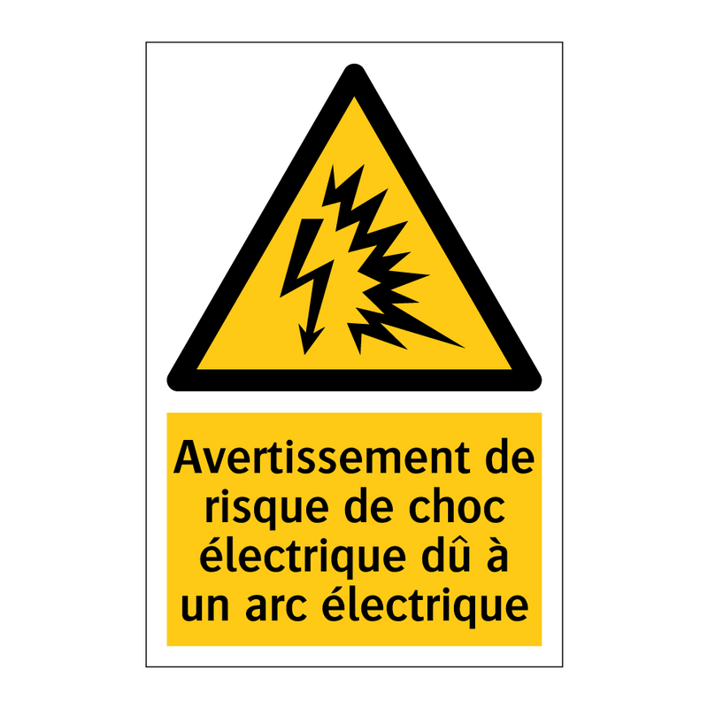 Avertissement de risque de choc électrique dû à un arc électrique