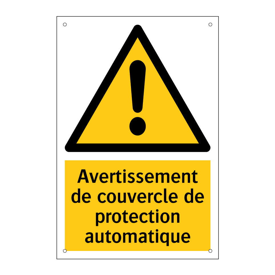 Avertissement de couvercle de protection automatique