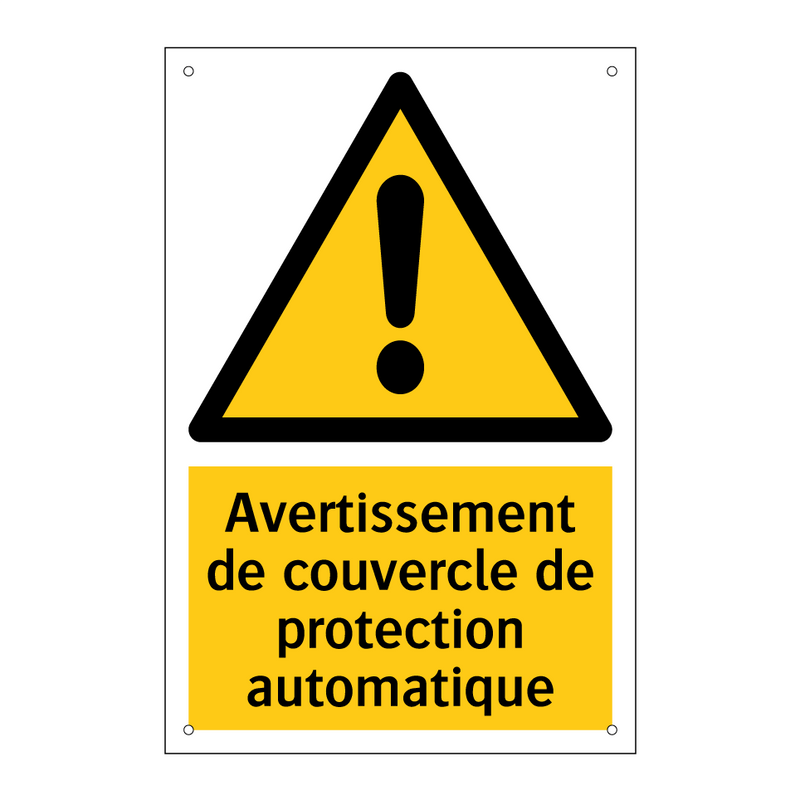 Avertissement de couvercle de protection automatique