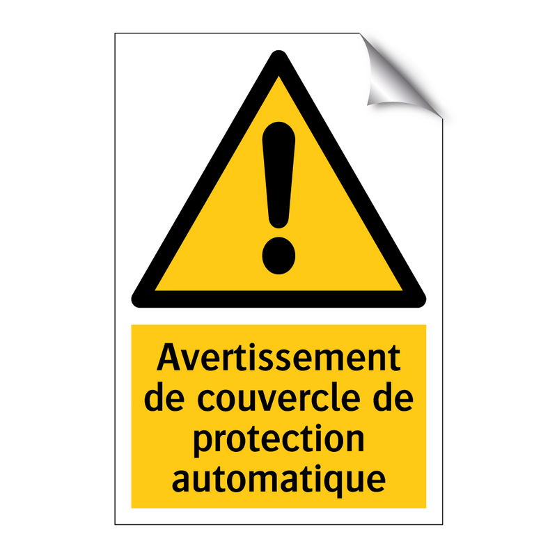 Avertissement de couvercle de protection automatique