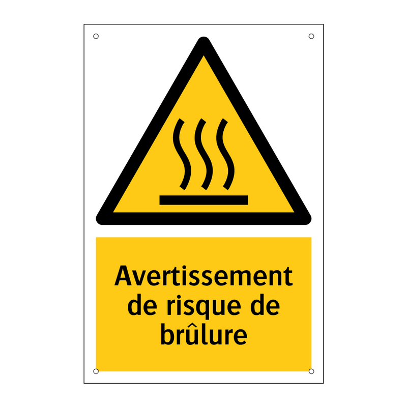 Avertissement de risque de brûlure