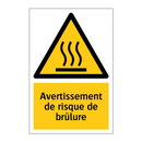 Avertissement de risque de brûlure