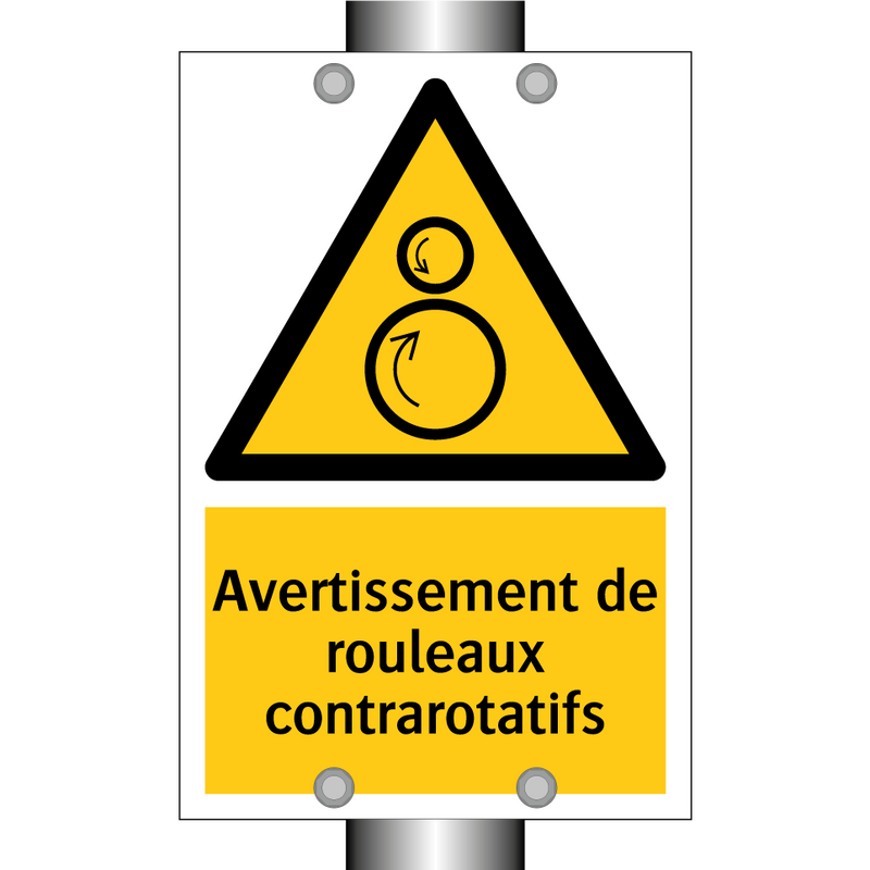 Avertissement de rouleaux contrarotatifs