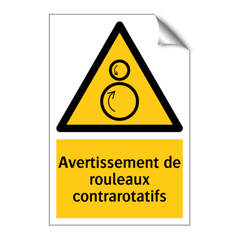 Avertissement de rouleaux contrarotatifs