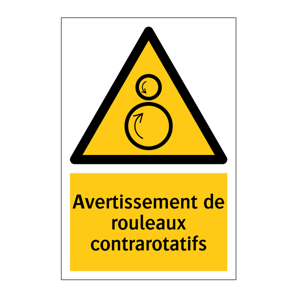 Avertissement de rouleaux contrarotatifs