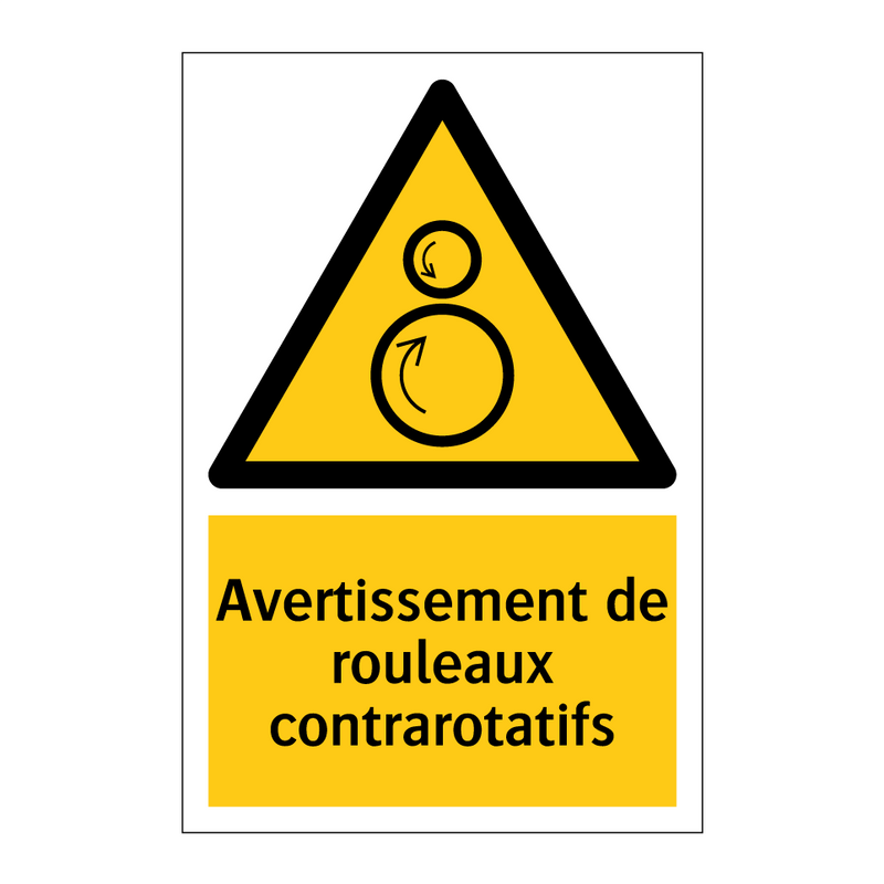 Avertissement de rouleaux contrarotatifs