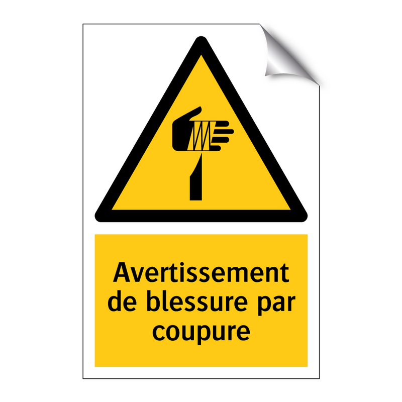Avertissement de blessure par coupure