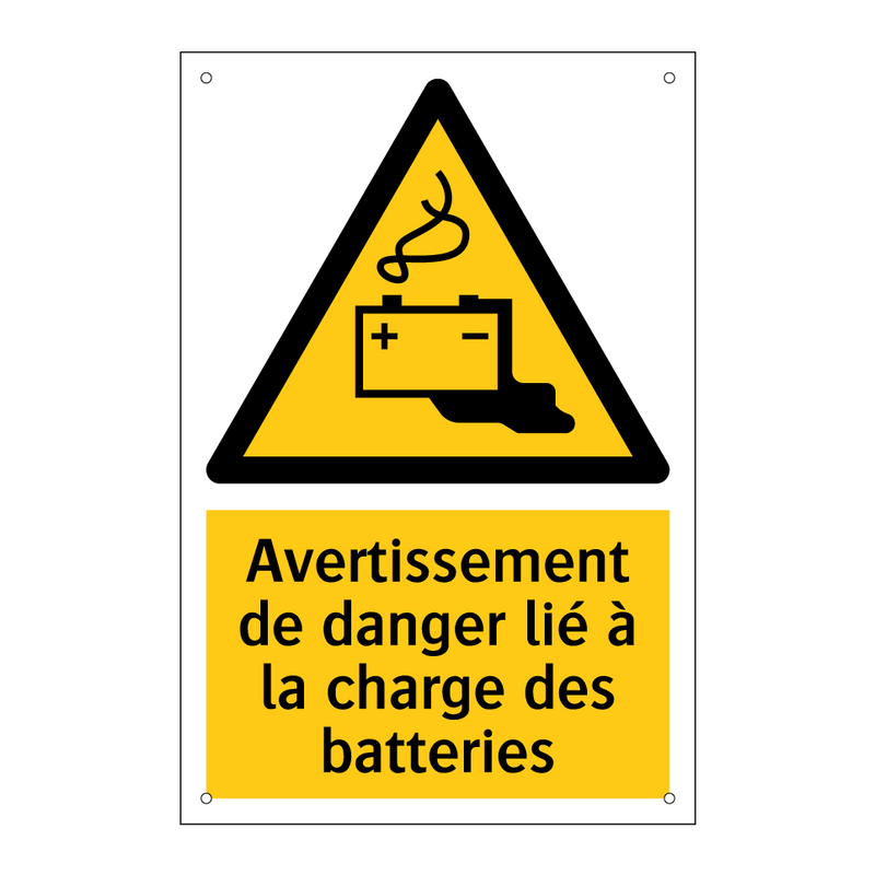 Avertissement de danger lié à la charge des batteries