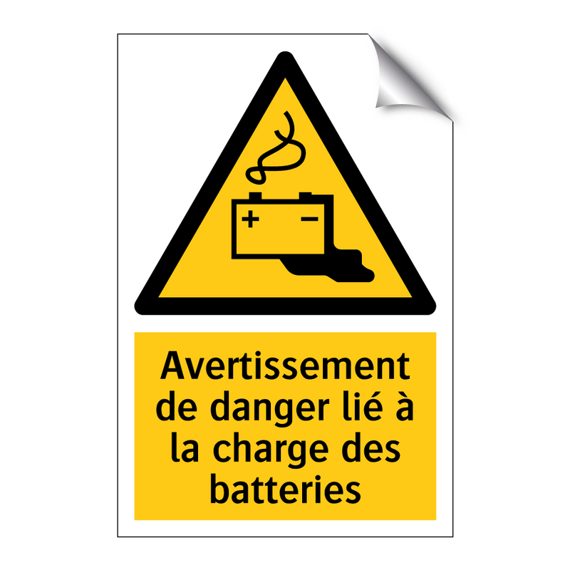 Avertissement de danger lié à la charge des batteries