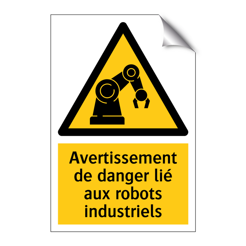 Avertissement de danger lié aux robots industriels