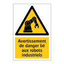 Avertissement de danger lié aux robots industriels