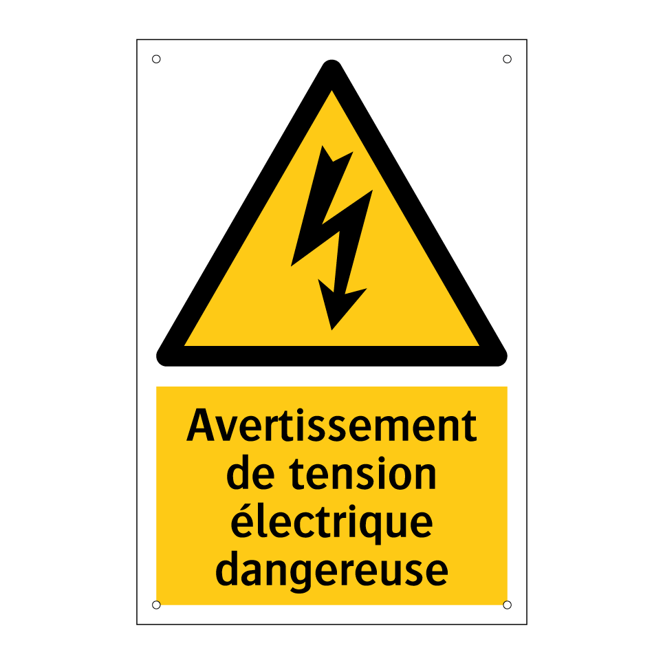 Avertissement de tension électrique dangereuse