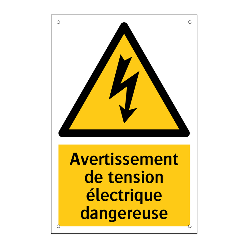 Avertissement de tension électrique dangereuse