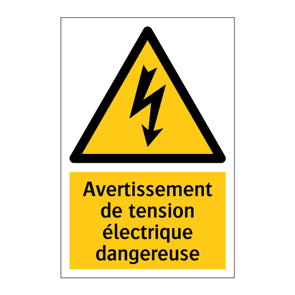 Avertissement de tension électrique dangereuse