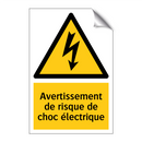 Avertissement de risque de choc électrique