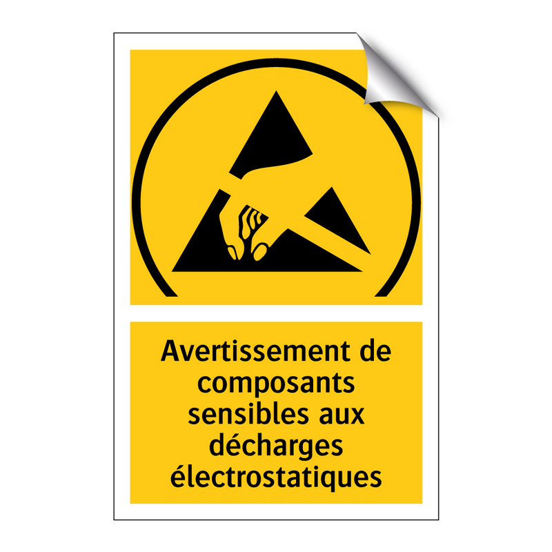 Avertissement de composants sensibles aux décharges électrostatiques