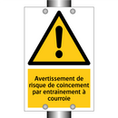 Avertissement de risque de coincement par entraînement à courroie