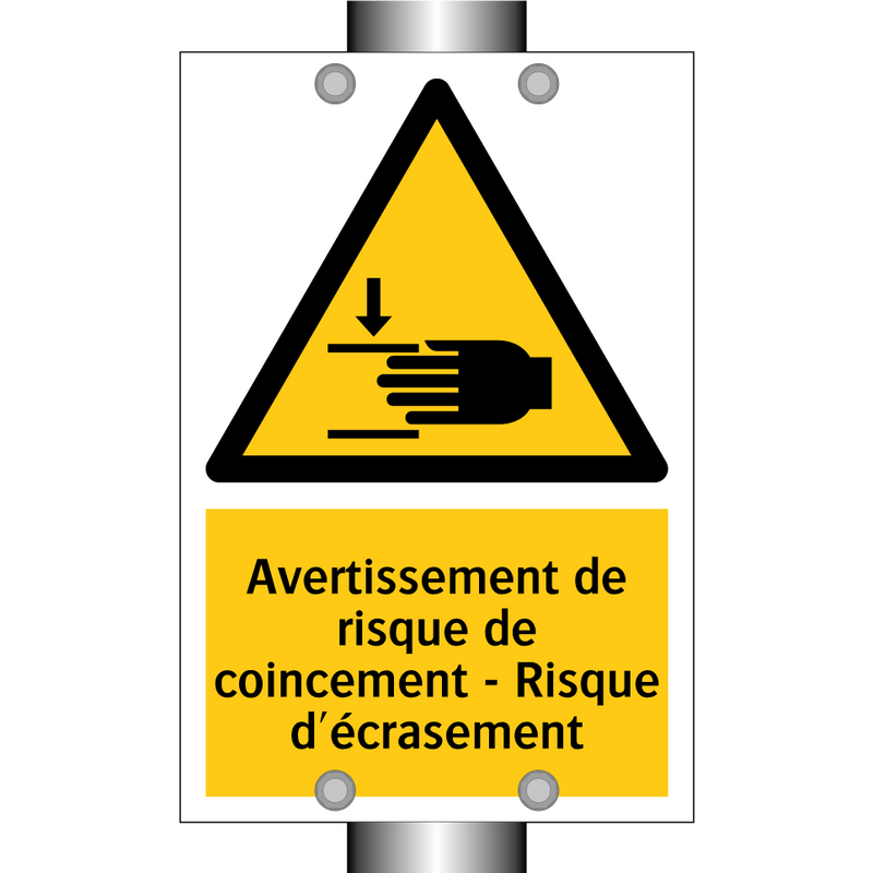 Avertissement de risque de coincement - Risque d'écrasement