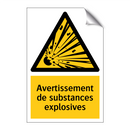Avertissement de substances explosives