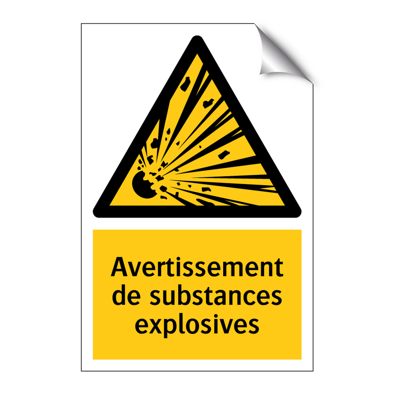 Avertissement de substances explosives