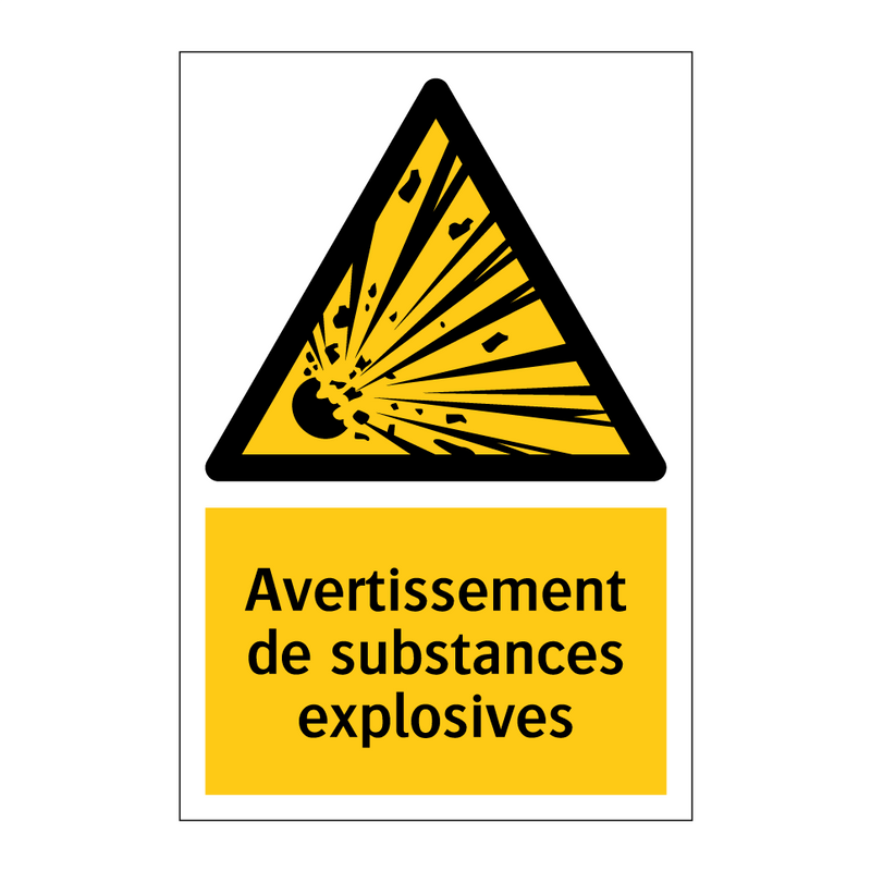 Avertissement de substances explosives