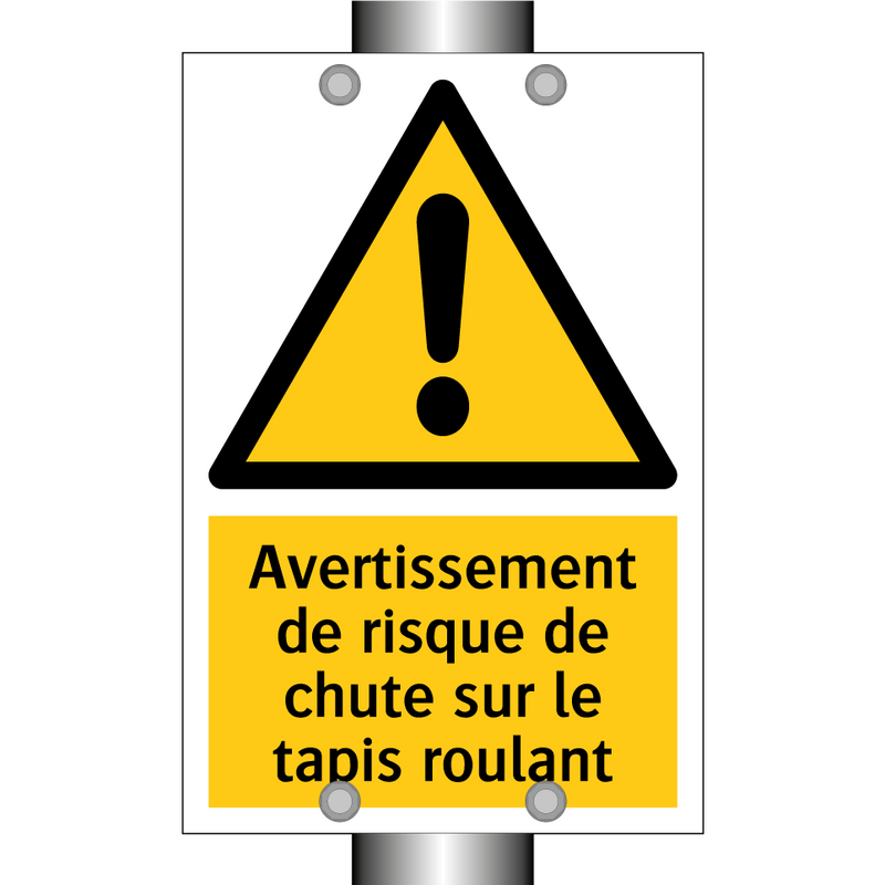 Avertissement de risque de chute sur le tapis roulant