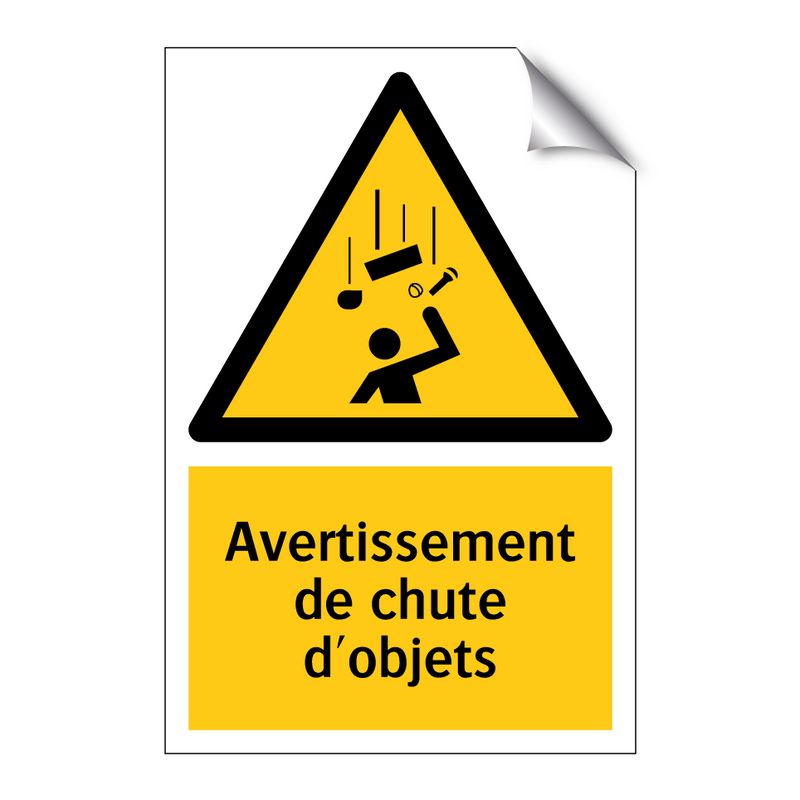 Avertissement de chute d'objets