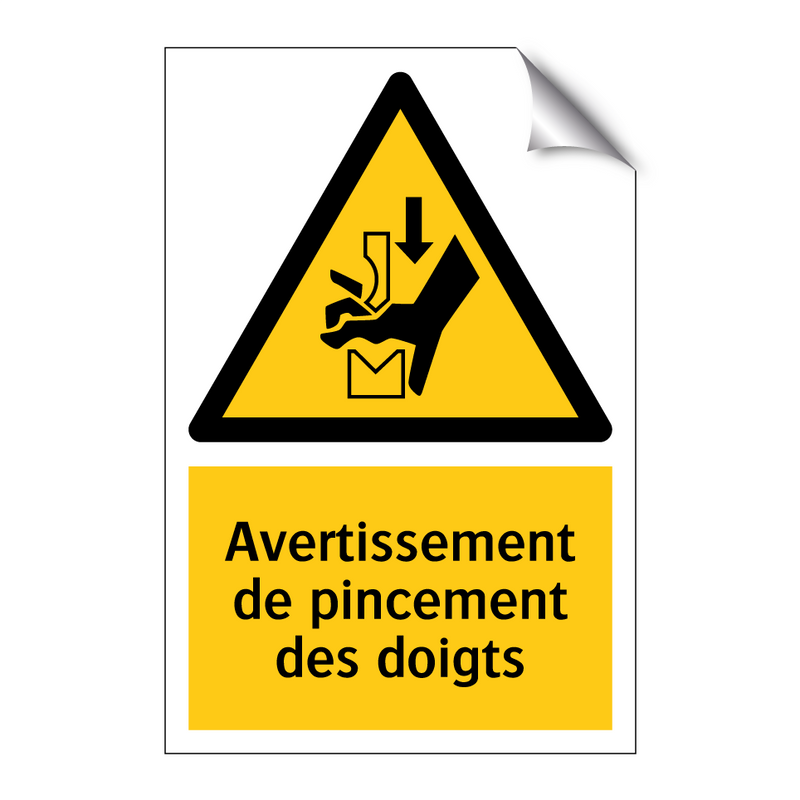 Avertissement de pincement des doigts