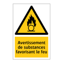 Avertissement de substances favorisant le feu