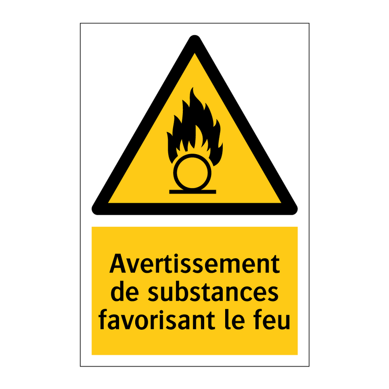 Avertissement de substances favorisant le feu