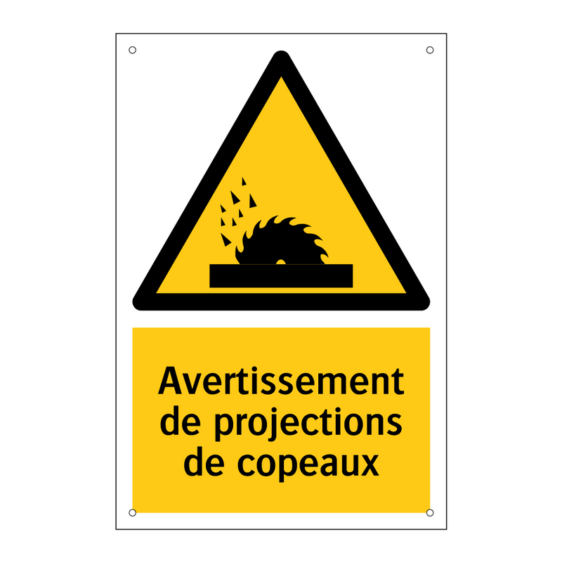 Avertissement de projections de copeaux