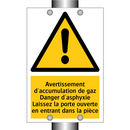 Avertissement d'accumulation de gaz Danger d'asphyxie Laissez la porte ouverte en entrant dans la pièce