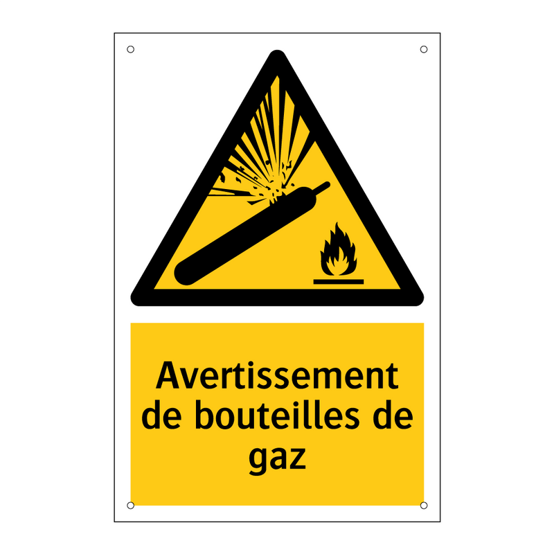 Avertissement de bouteilles de gaz
