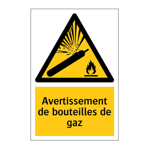 Avertissement de bouteilles de gaz