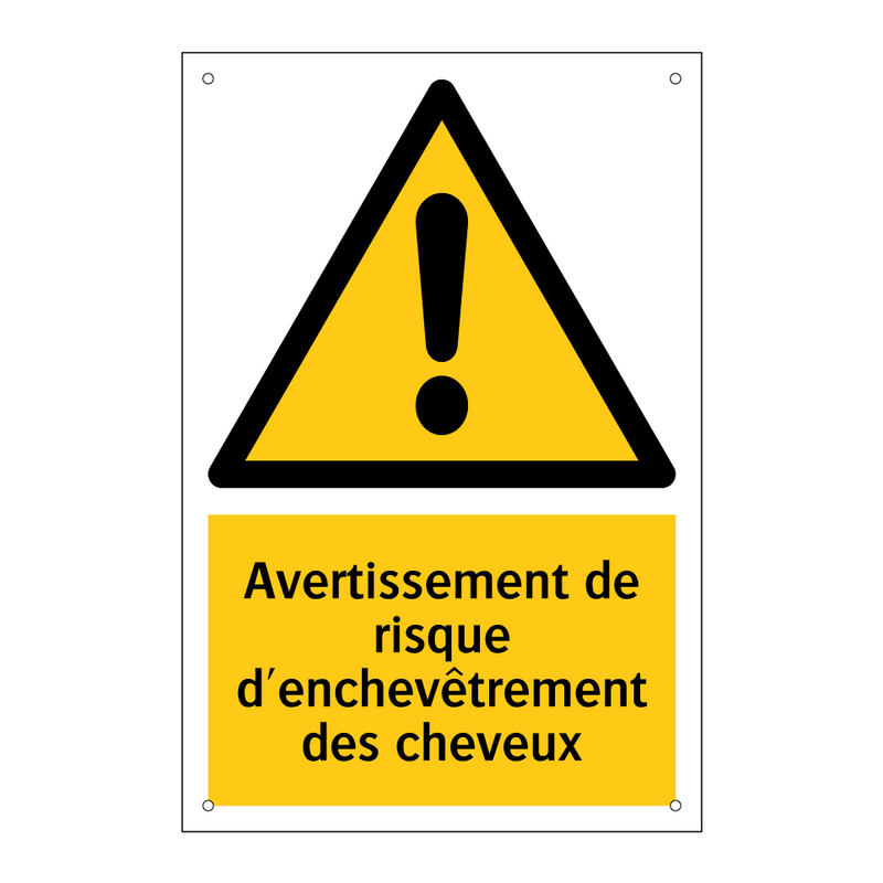 Avertissement de risque d'enchevêtrement des cheveux