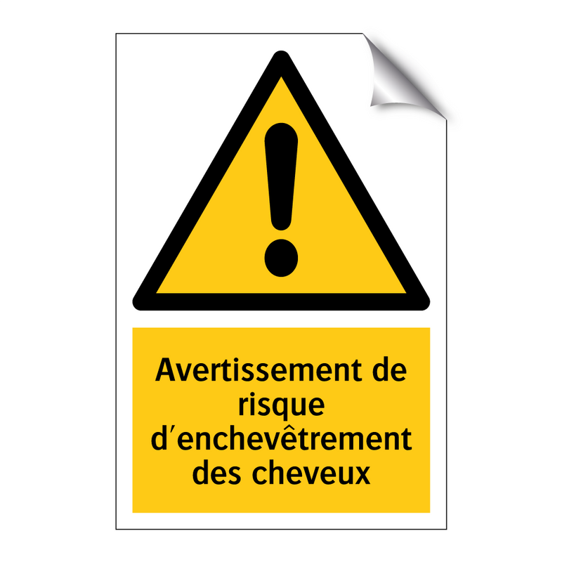 Avertissement de risque d'enchevêtrement des cheveux