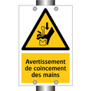 Avertissement de coincement des mains