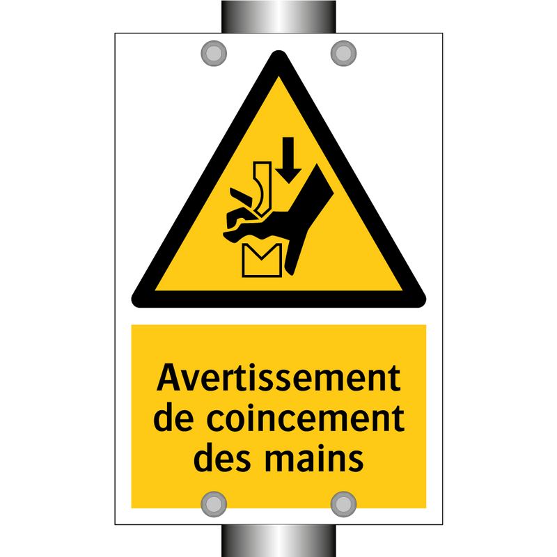 Avertissement de coincement des mains